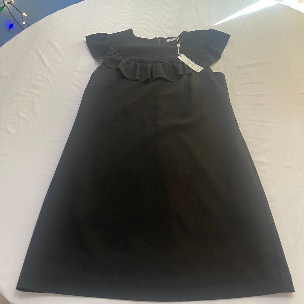 NWT Trina Turk Black Ruffle Dress Size 8 New